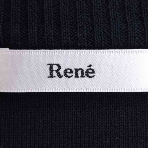 ルネ Rene イタリア製 ショルダーボタン ギャザー コットンポリ リブニット カットソー レディース  34